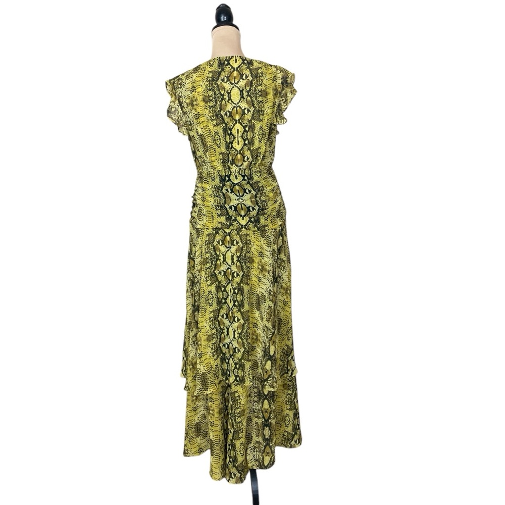 Bar III Ruched Python Print High-Low Faux Wrap Maxi Dress - Picture 7 of 13